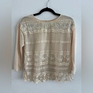 Vintage Target Victorian Inspired Cottagecore Coquette Lace 3/4 Sleeve Top